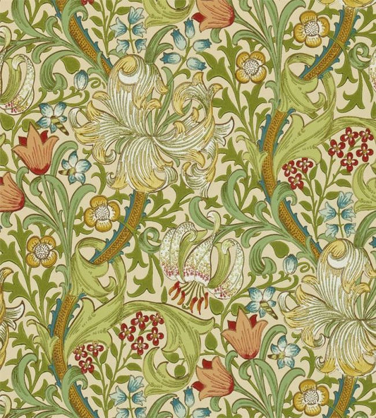 Golden Lily Wallpaper - Pale Biscuit - 216858 - Morris & Co - Premier Wallcovering