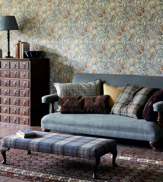 Golden Lily Wallpaper - Olive/Russet - 210399 - Morris & Co - Premier Wallcovering