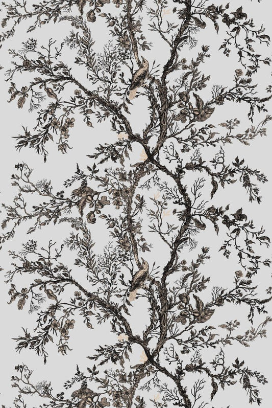 Golden Oriole Superwide Wallpaper - Carrara White - Timorous Beasties - SWP/GOR/01 - Premier Wallcovering