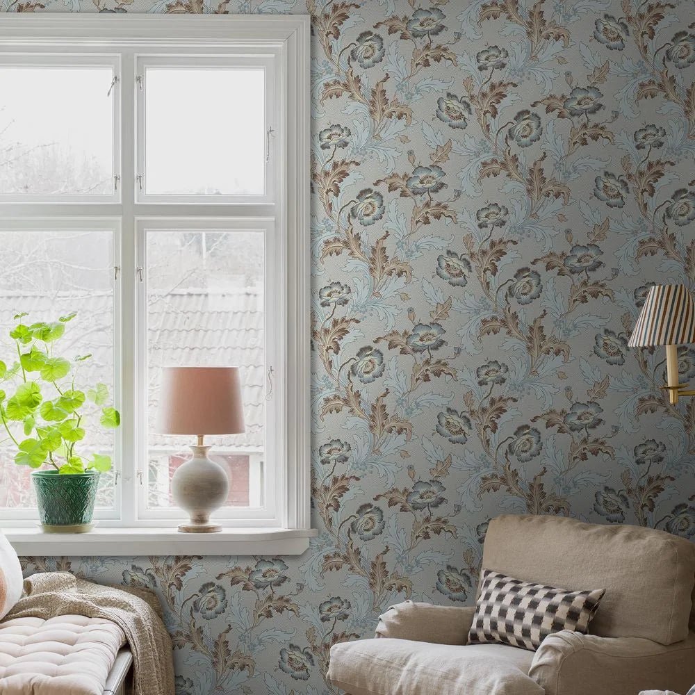 Göteborg Wallpaper - Blue - Boråstapeter - 8070 - Premier Wallcovering