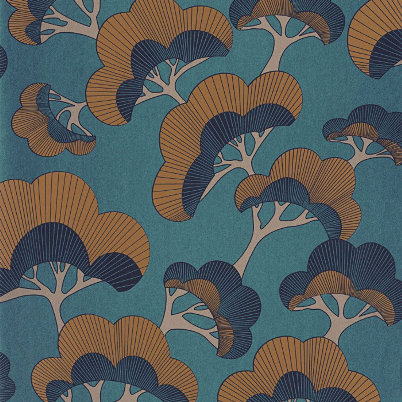 Goyo Matsu Kyoto Wallpaper - Bleu Kamo - Casadeco - 88716697 - Premier Wallcovering