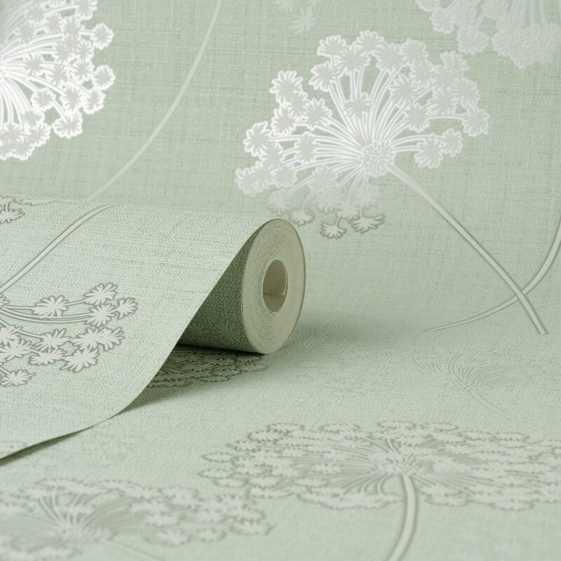 Grace Allium Flower Wallpaper - Green - Fine Décor - FD43282 - Premier Wallcovering