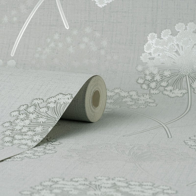 Grace Allium Flower Wallpaper - Grey/Silver - Fine Décor - FD43284 - Premier Wallcovering