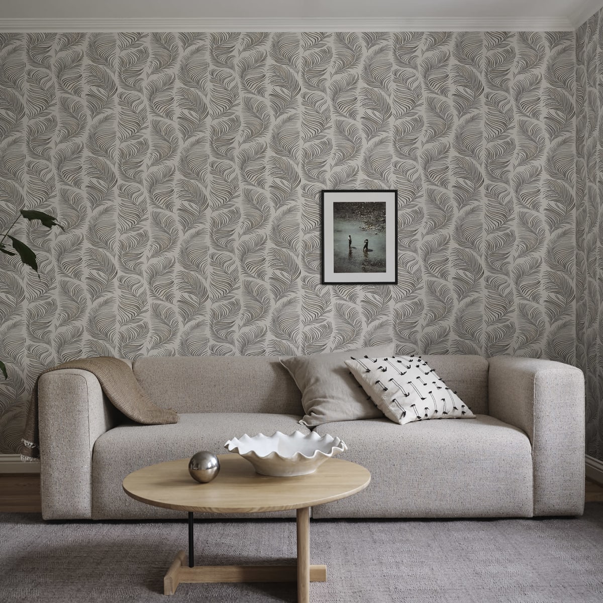 Grace Wallpaper - Graphite - Sandberg - S10338 - Premier Wallcovering
