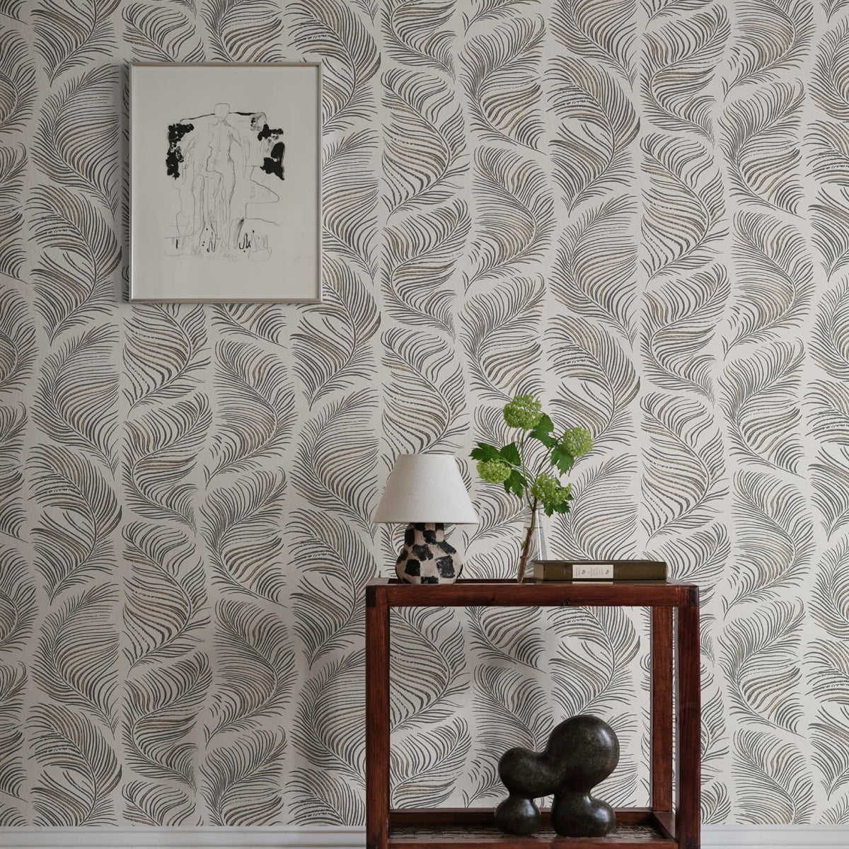 Grace Wallpaper - Graphite - Sandberg - S10338 - Premier Wallcovering