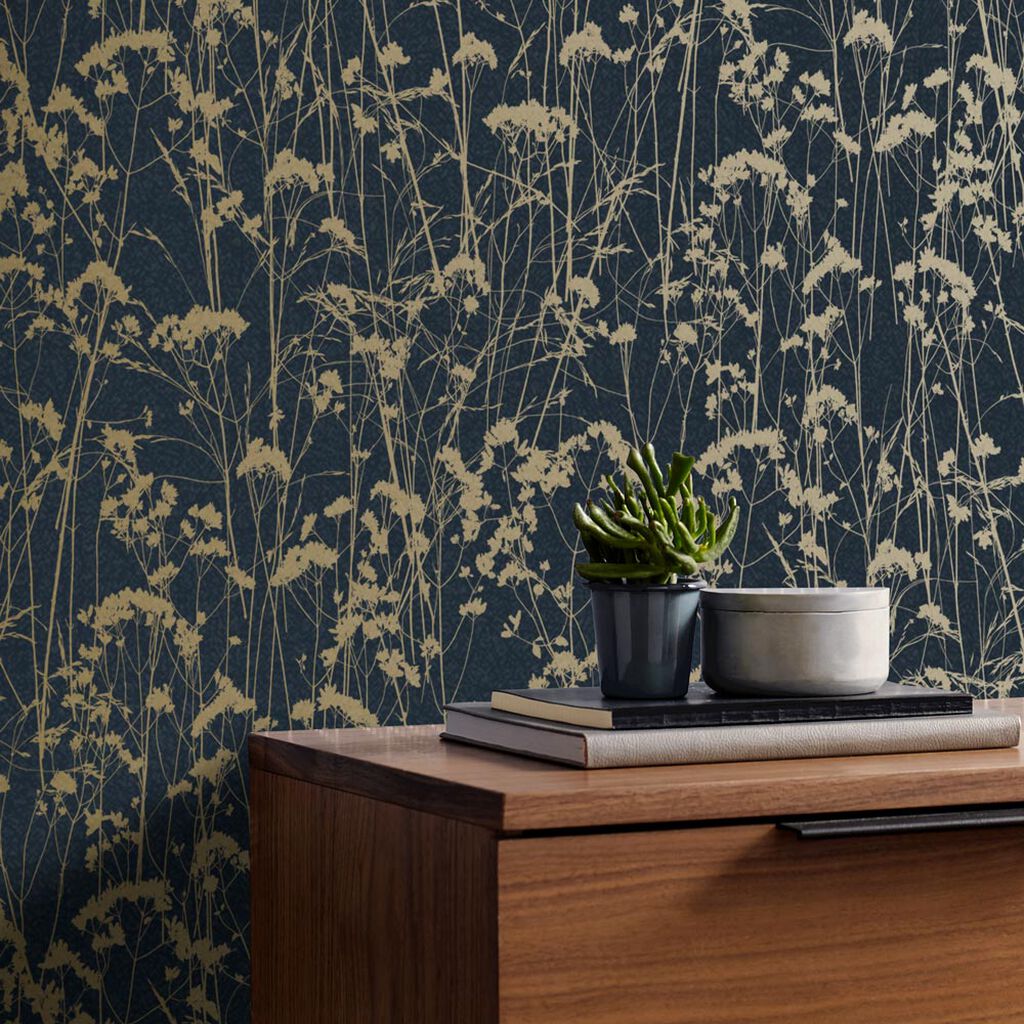 Grace Wallpaper - Midnight - Graham & Brown - 105460 - Premier Wallcovering