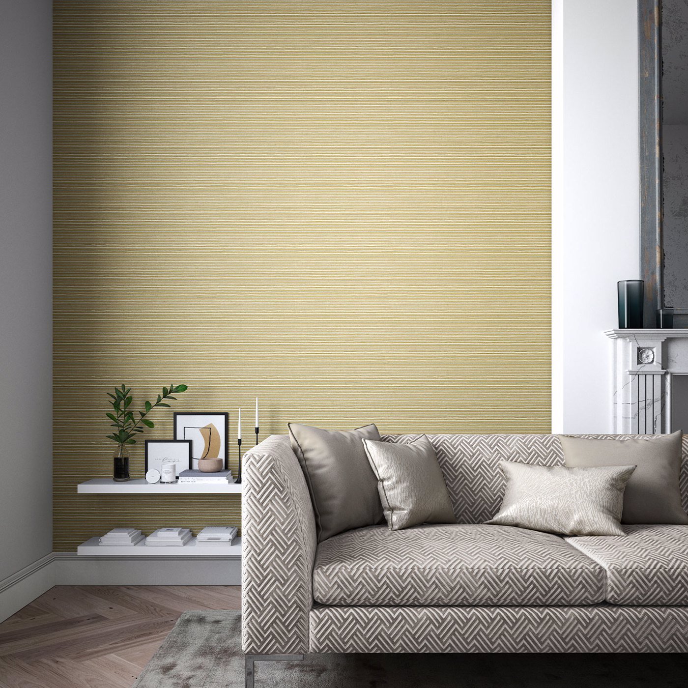 Gradiate Wallpaper - Gold/Slate - HM7W112756 - Harlequin - Premier Wallcovering