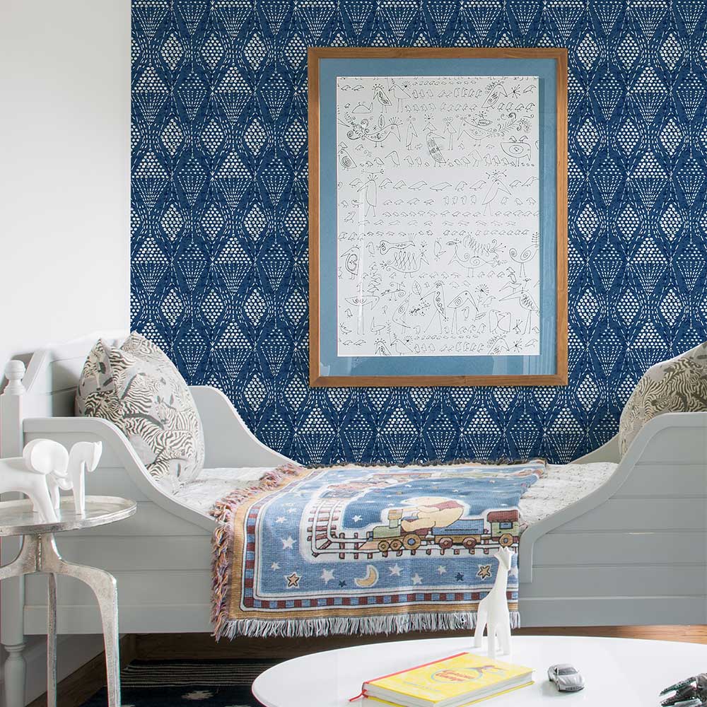 Grady Wallpaper - Navy - A Street Prints - FD26320 - Premier Wallcovering
