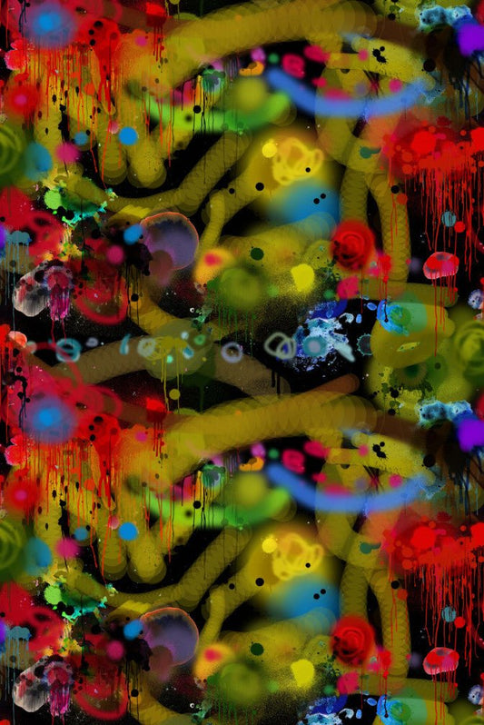Graffiti All Over Superwide Wallpaper - Black - Timorous Beasties - ROR/GRFA/OBRN/01 - Premier Wallcovering