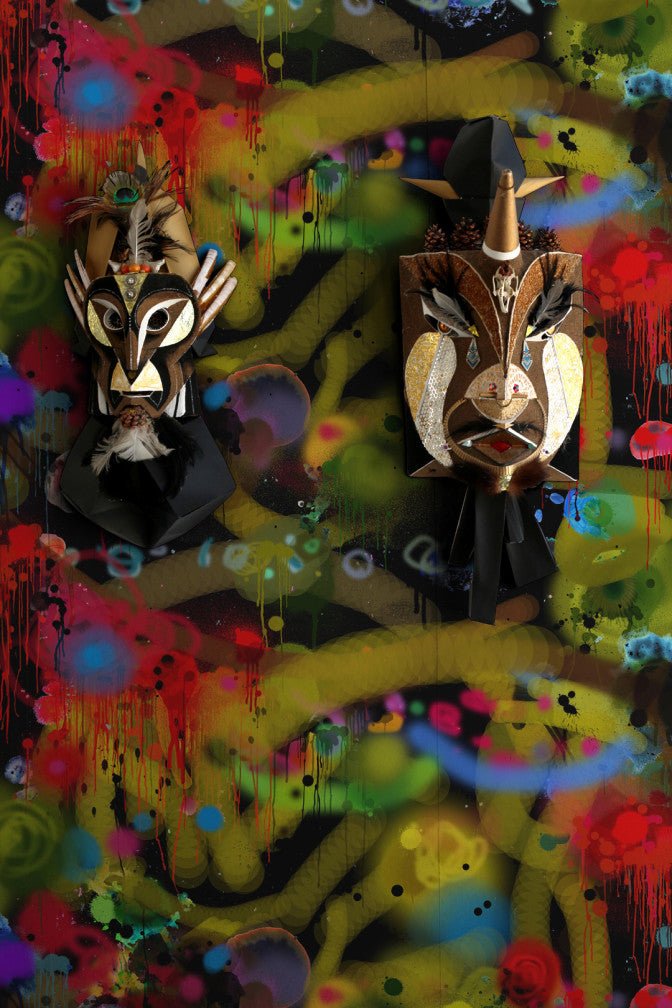 Graffiti All Over Superwide Wallpaper - Black - Timorous Beasties - ROR/GRFA/OBRN/01 - Premier Wallcovering