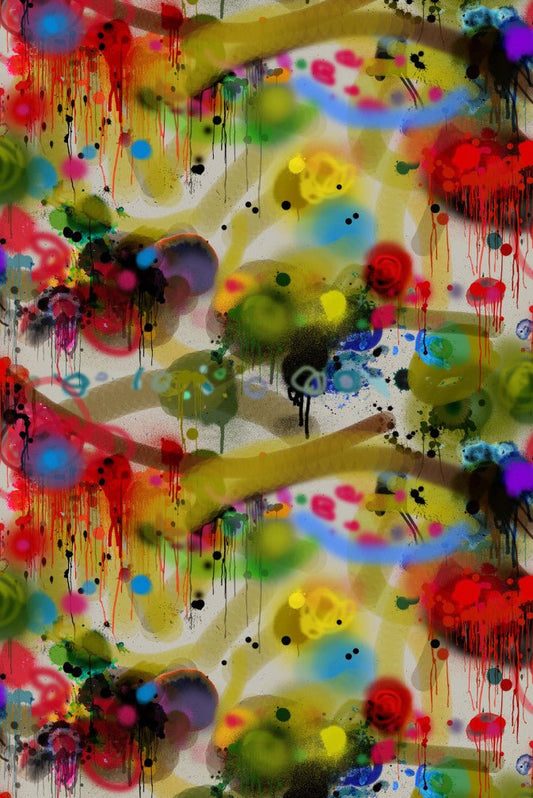 Graffiti All Over Velvet Fabric - Original - Timorous Beasties - DIGI/GRFA/40008/01 - Premier Wallcovering