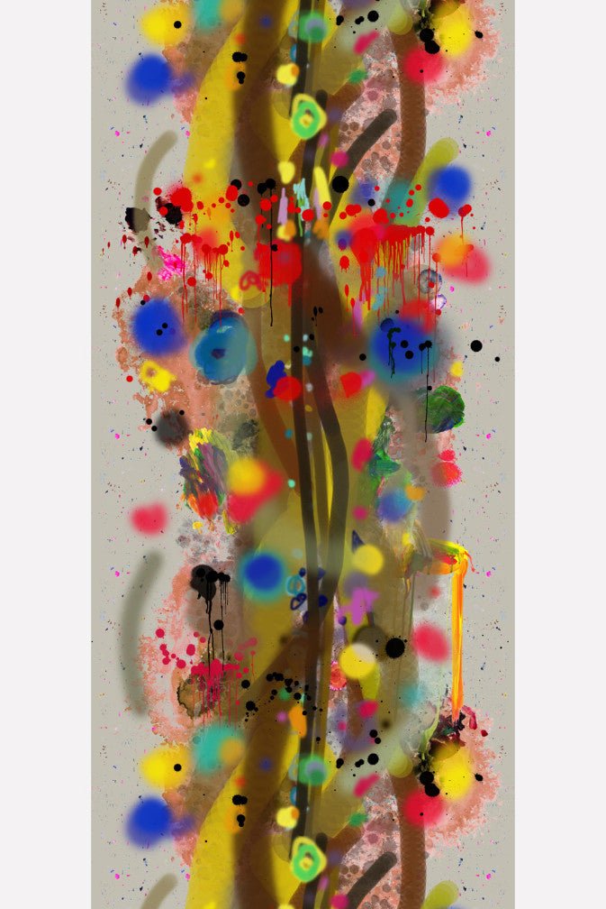 Graffiti Stripe Superwide Wallpaper Panel - Original - Timorous Beasties - ROR/GRFS/OBRN/01 - Premier Wallcovering