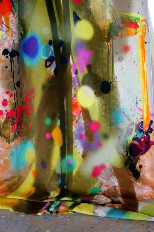 Graffiti Stripe Velvet Fabric - Original - Timorous Beasties - DIGI/GRFS/40008/01 - Premier Wallcovering