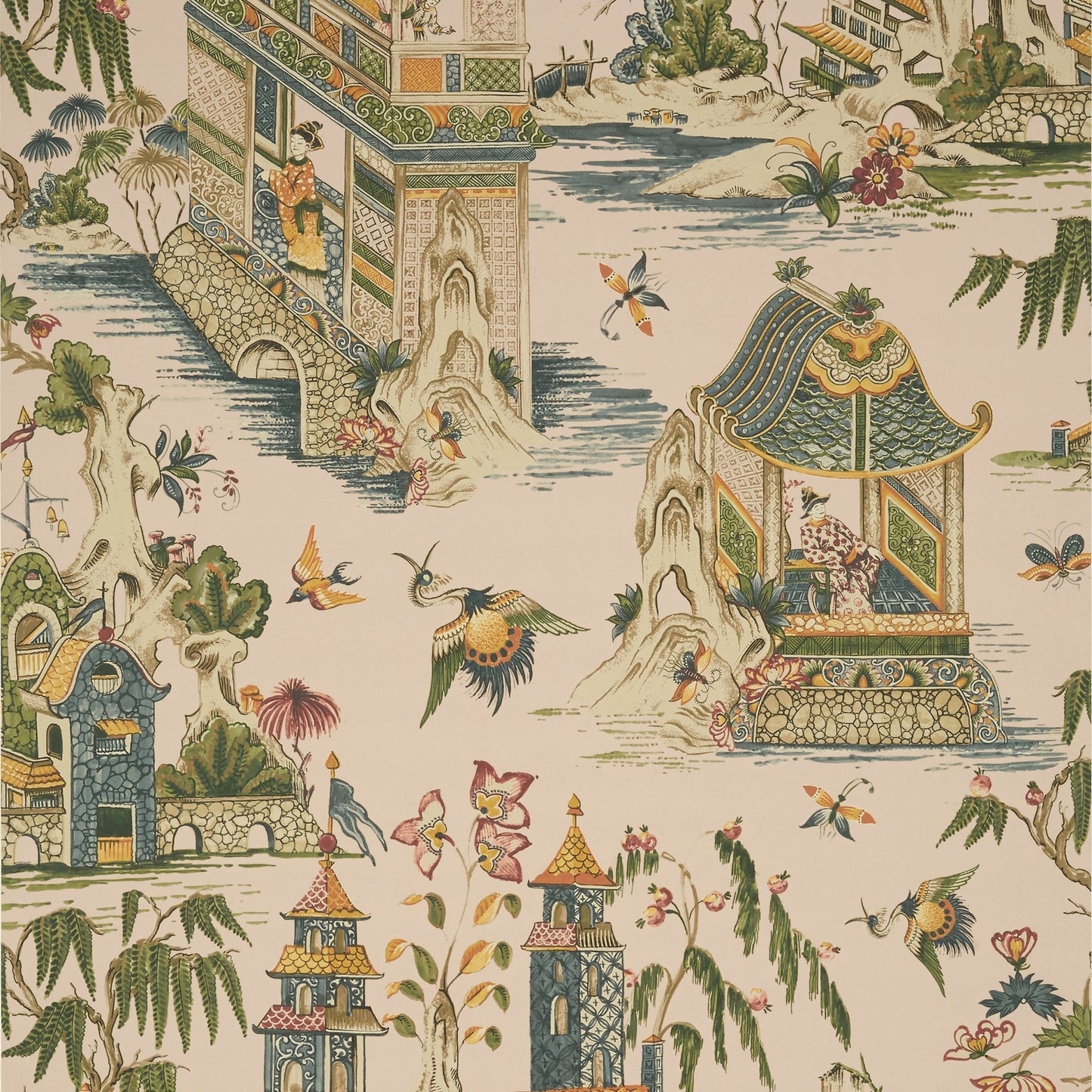 Grand Palace Wallpaper - Blush - Thibaut - T13616 - Premier Wallcovering