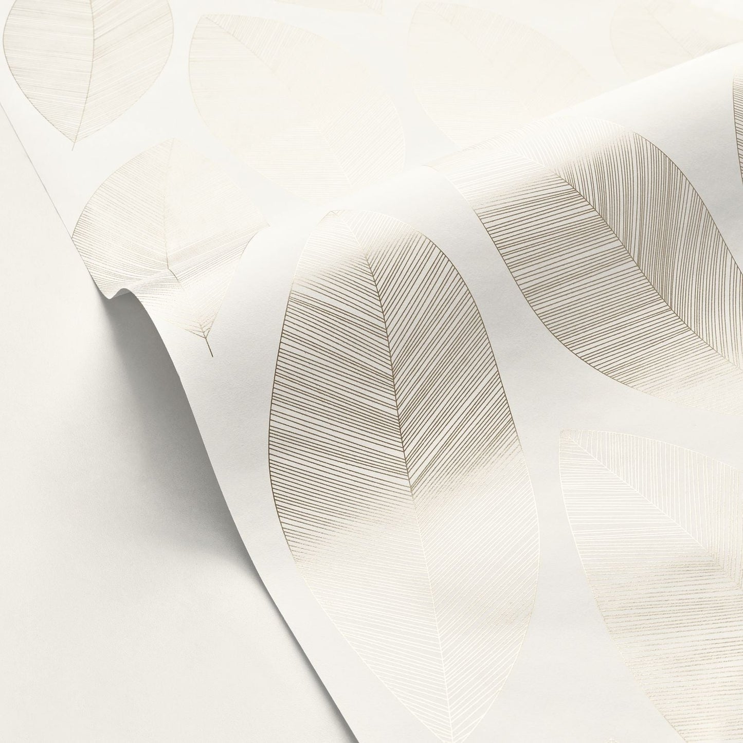 Graphic Leaves Wallpaper - Blanc  - Caselio - 104310213 - Premier Wallcovering