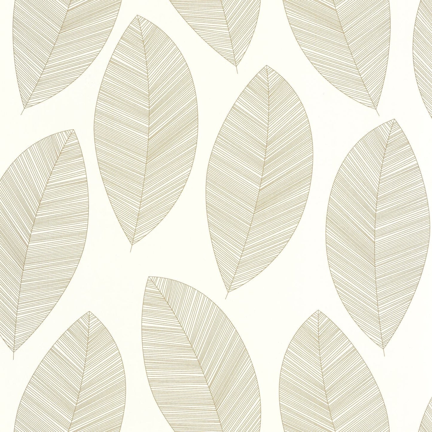 Graphic Leaves Wallpaper - Blanc  - Caselio - 104310213 - Premier Wallcovering