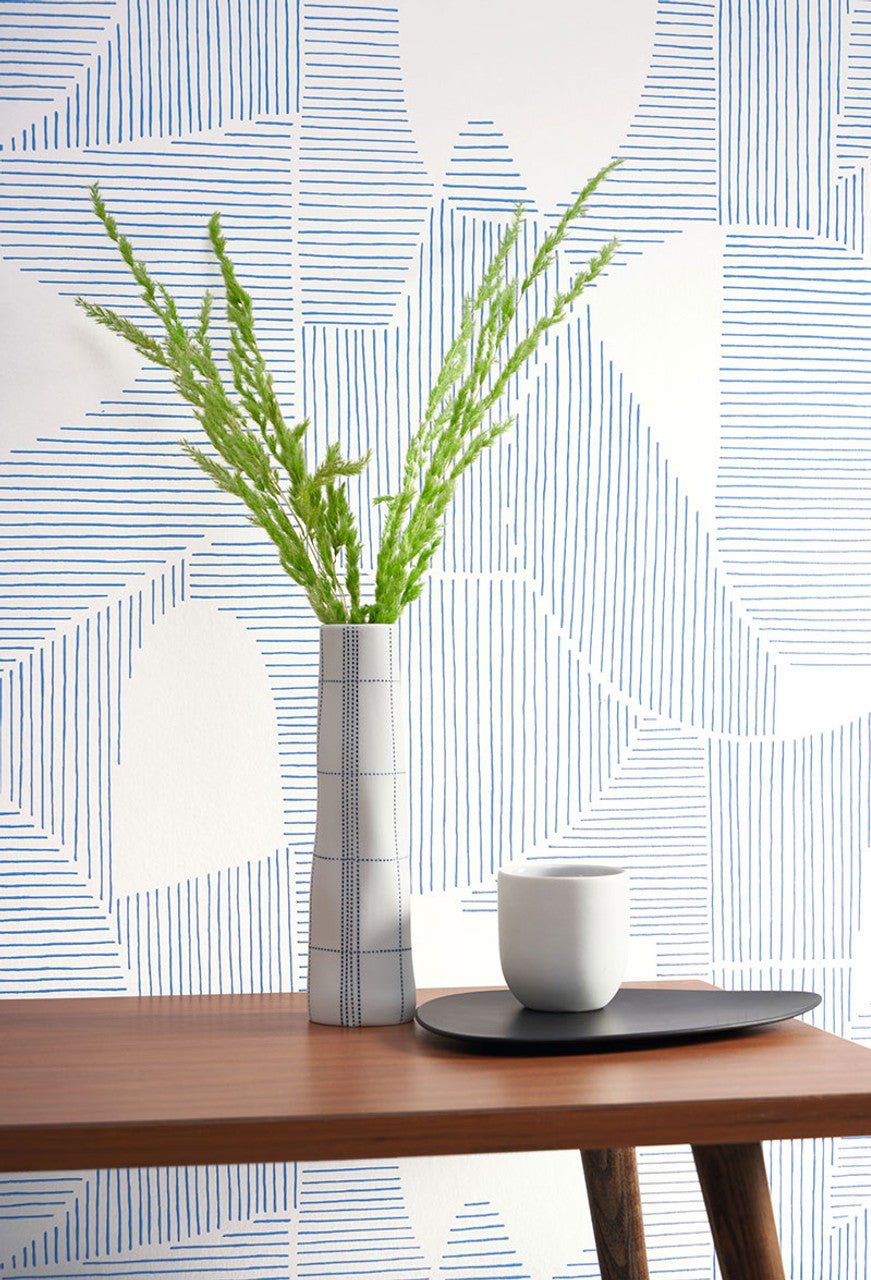 Graphique Gallery Wallpaper - Bleu - Casadeco - 86126320 - Premier Wallcovering
