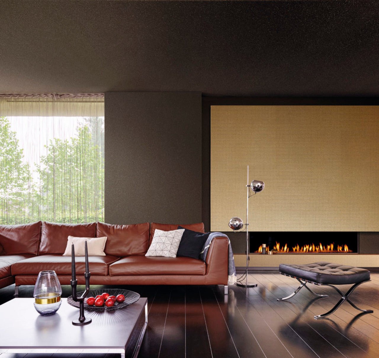 Graphite Embossed Eco Paper Wallpaper - Charcoal - Omexco - GRA1107 - Premier Wallcovering