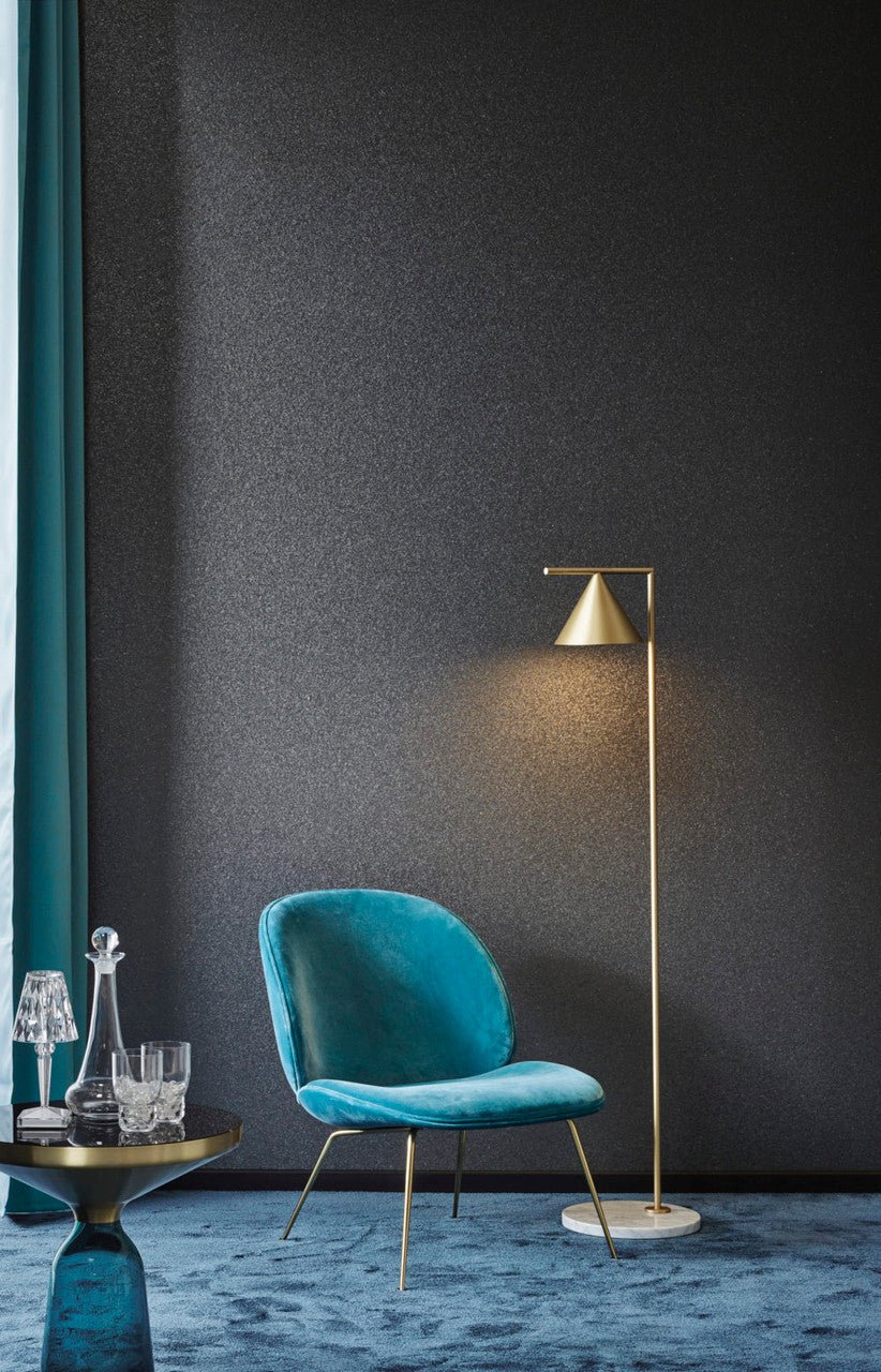 Graphite Mica Shells Wallpaper - Black - Omexco - GRA5004 - Premier Wallcovering