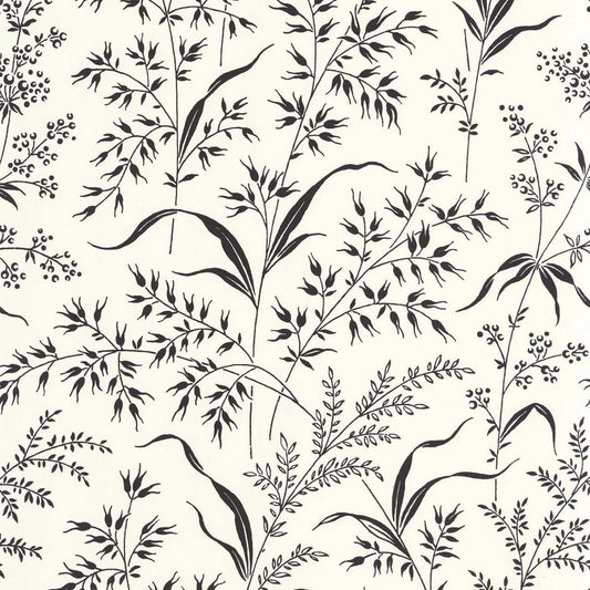 Grass Field Soliflore Wallpaper - Fusain - Casadeco - 200280990 - Premier Wallcovering