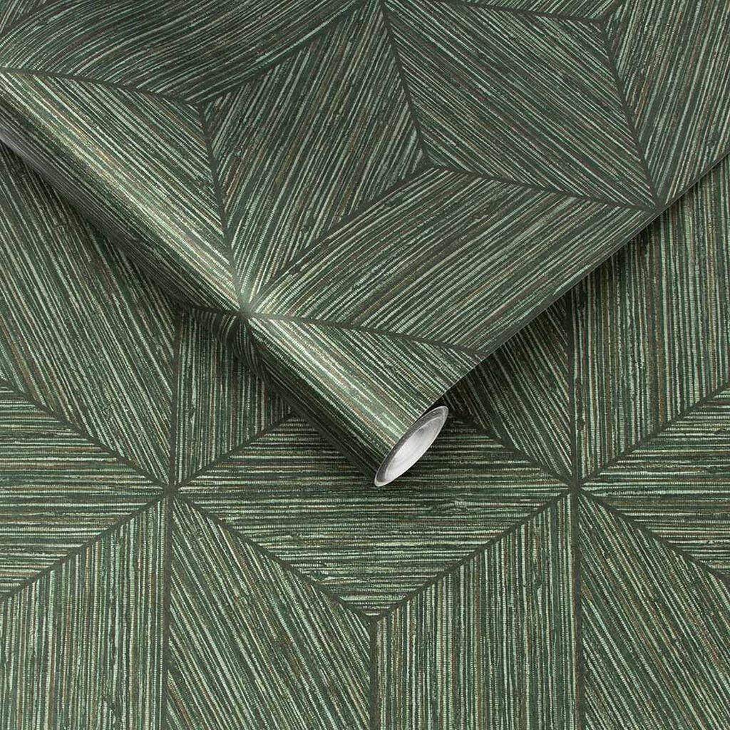 Grasscloth Geo Wallpaper - Pine - Graham & Brown - 111729 - Premier Wallcovering