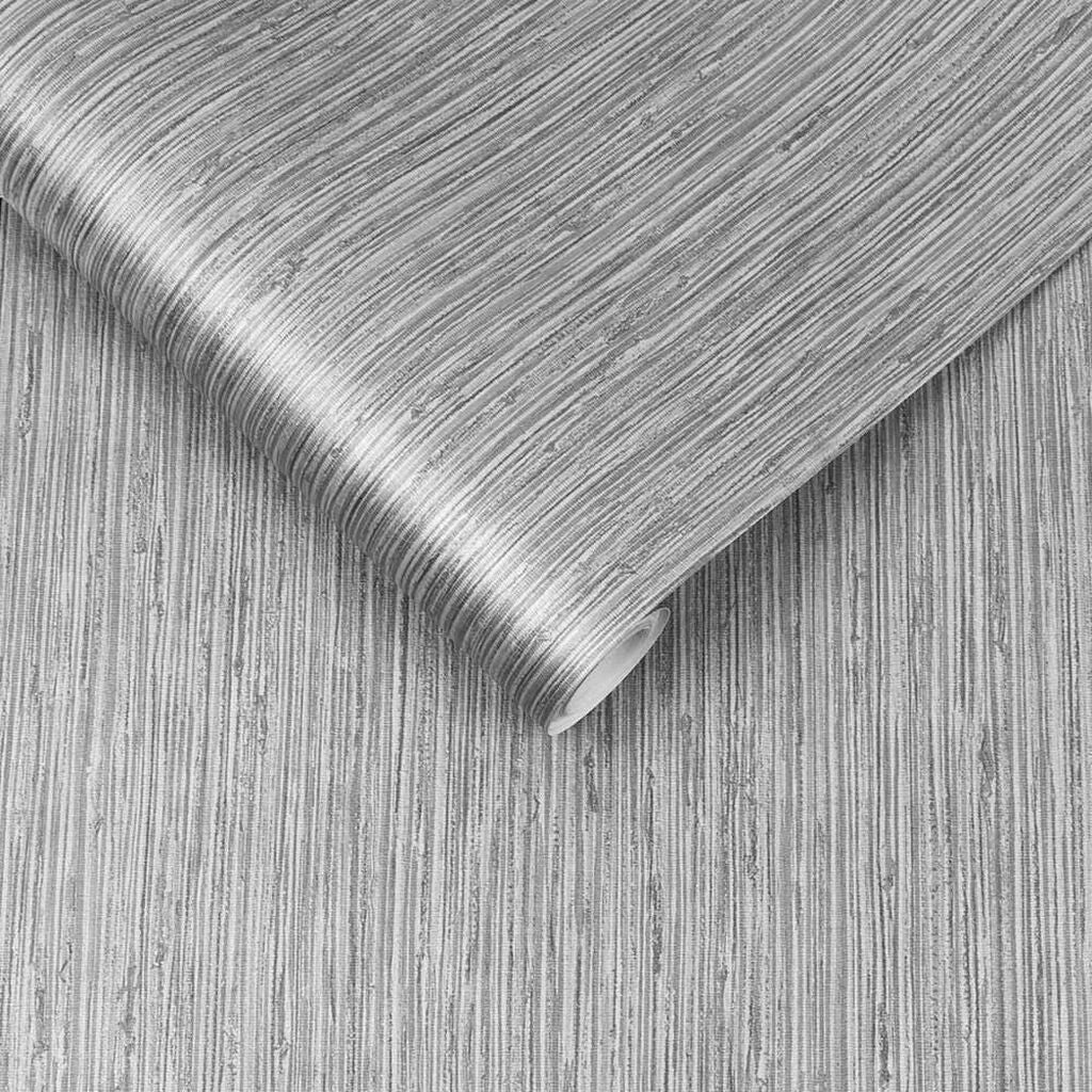 Grasscloth Texture Wallpaper - Grey - Graham & Brown - 111727 - Premier Wallcovering