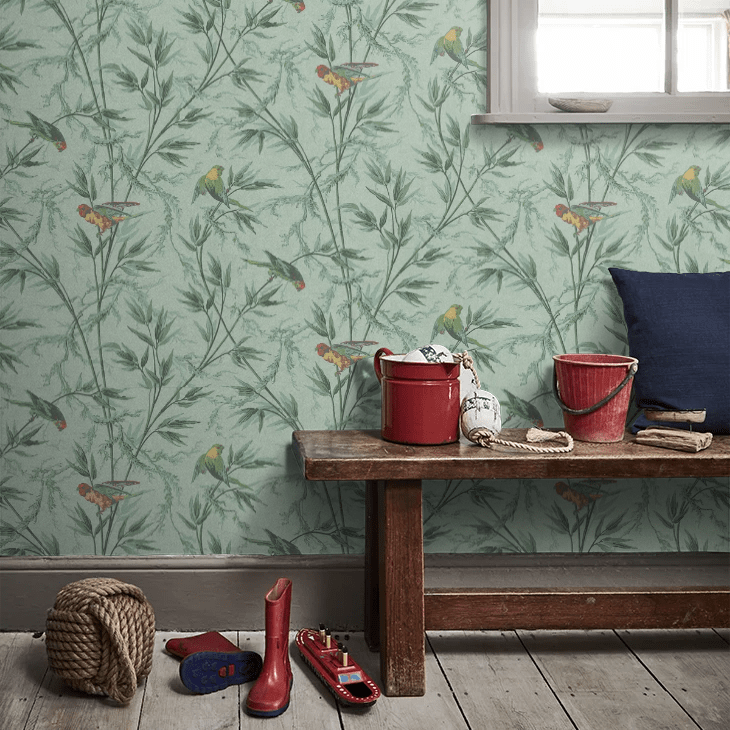 Great Ormond St Wallpaper - Aqua and Green - Little Greene - 0251GOVERDI - Premier Wallcovering