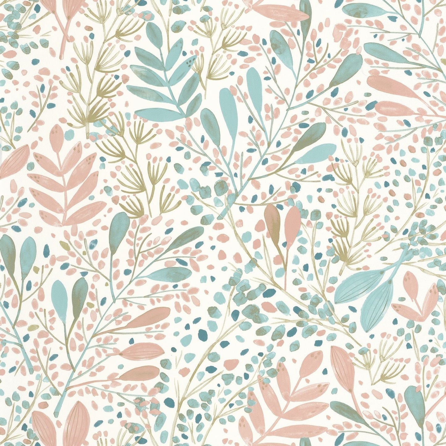 Green Life Joy Wallpaper - Vieux Rose - Caselio - 101690458 - Premier Wallcovering