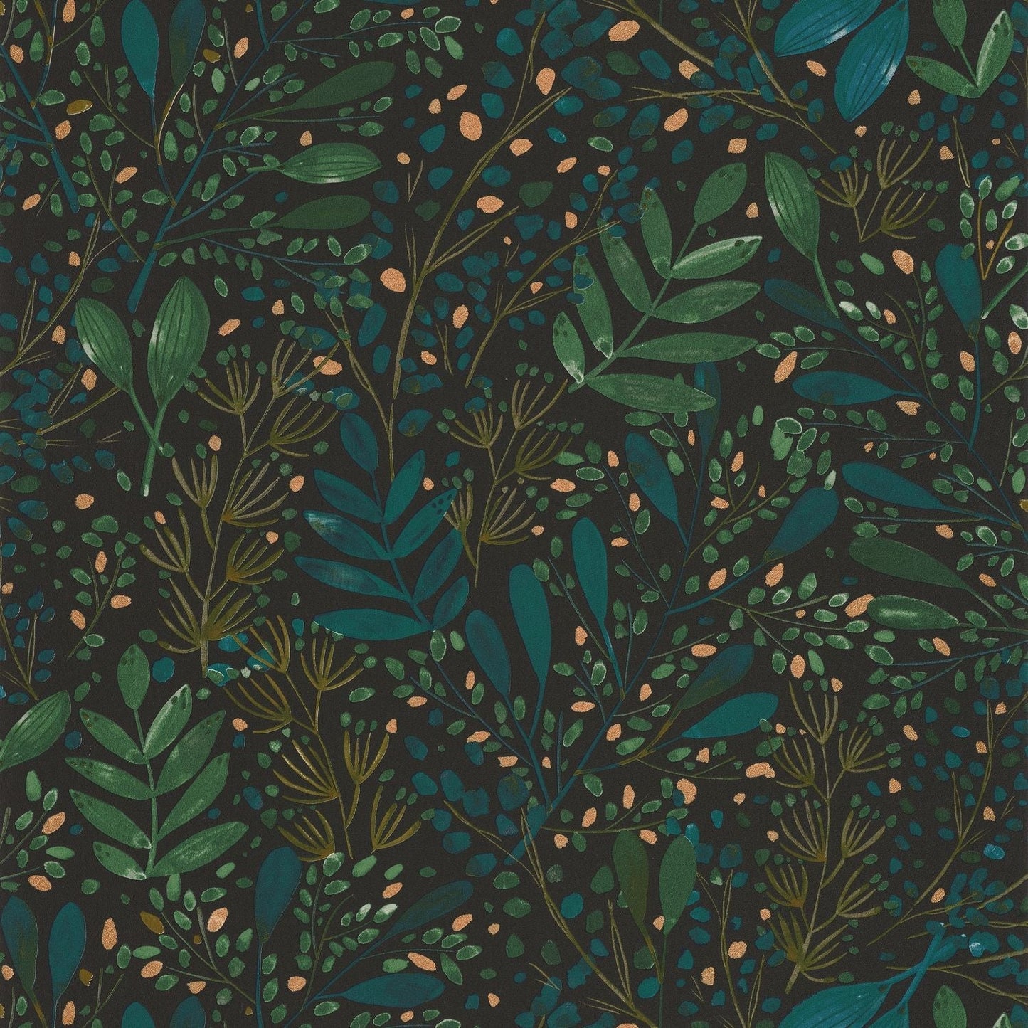 Green Life Joy Wallpaper - Vert Bleu - Caselio - 101697692 - Premier Wallcovering