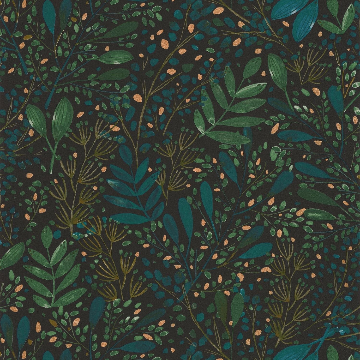 Green Life Joy Wallpaper - Vert Bleu - Caselio - 101697692 - Premier Wallcovering