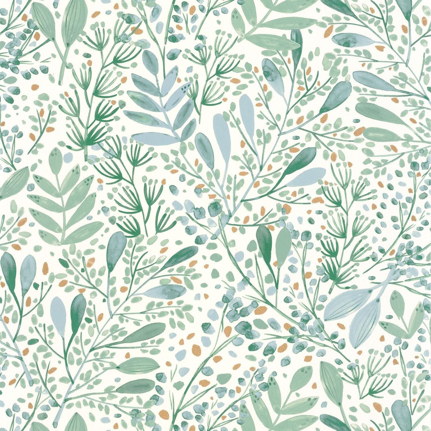 Green Life Joy Wallpaper - Bleu Grise - Caselio - 101697620 - Premier Wallcovering