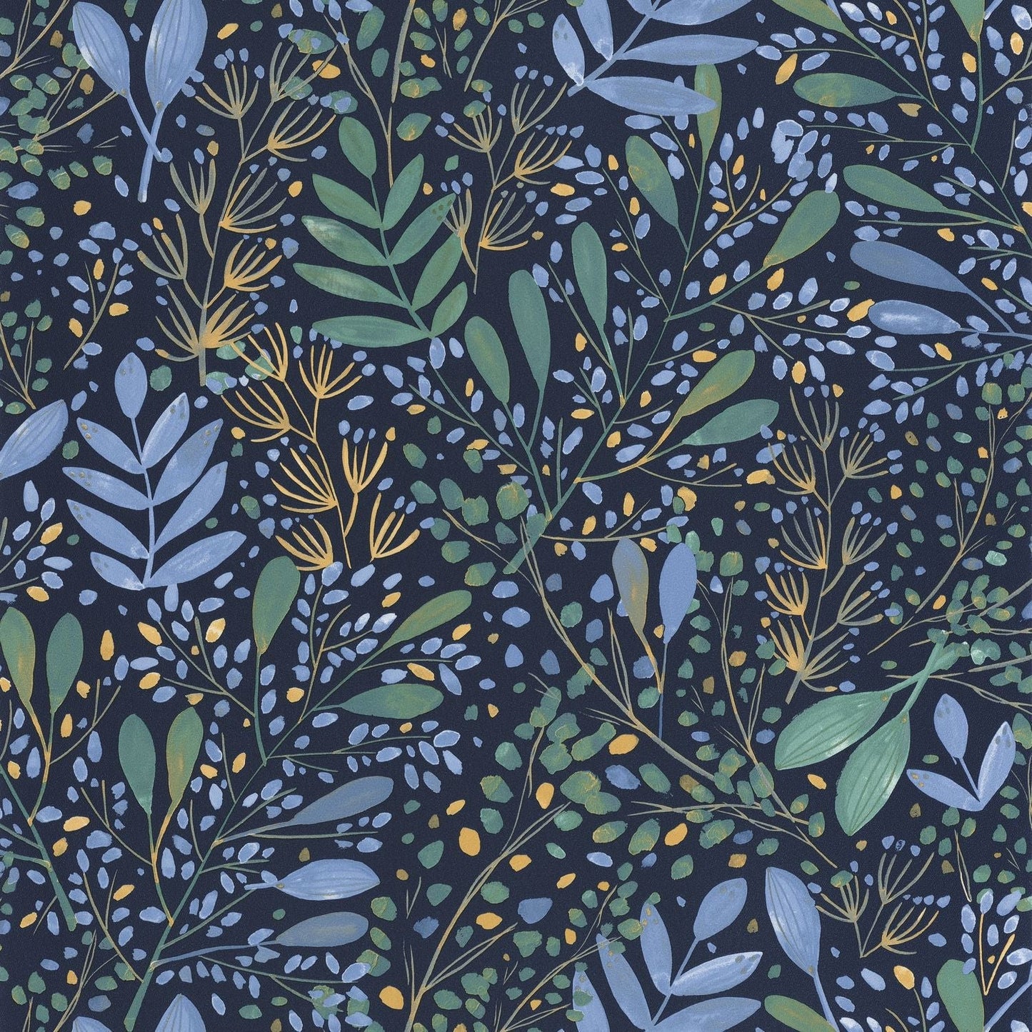 Green Life Joy Wallpaper - Bleu Indigo - Caselio - 101699785 - Premier Wallcovering