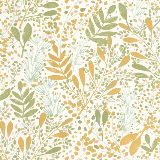 Green Life Joy Wallpaper - Orange - Caselio - 101690369 - Premier Wallcovering