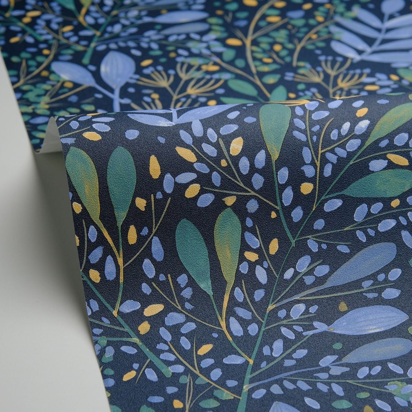 Green Life Joy Wallpaper - Bleu Indigo - Caselio - 101699785 - Premier Wallcovering