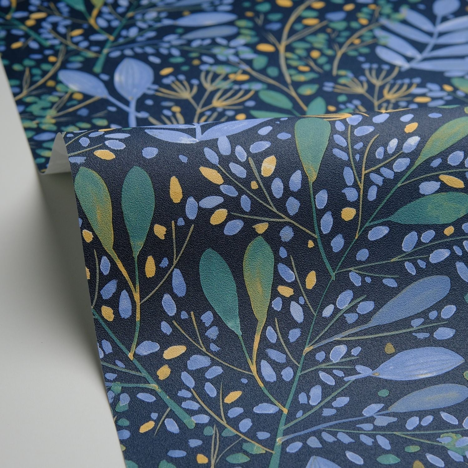 Green Life Joy Wallpaper - Bleu Indigo - Caselio - 101699785 - Premier Wallcovering