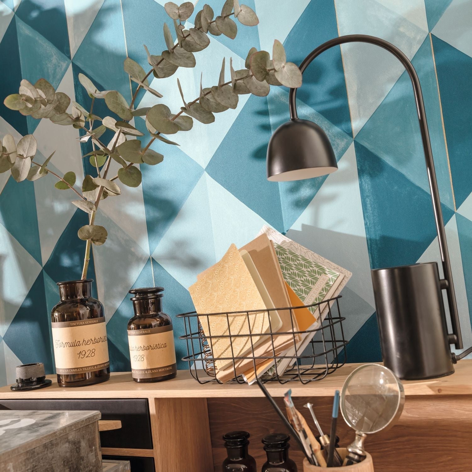 Green Life Plenitude Wallpaper - Bleu Madura - Caselio - 101706027 - Premier Wallcovering