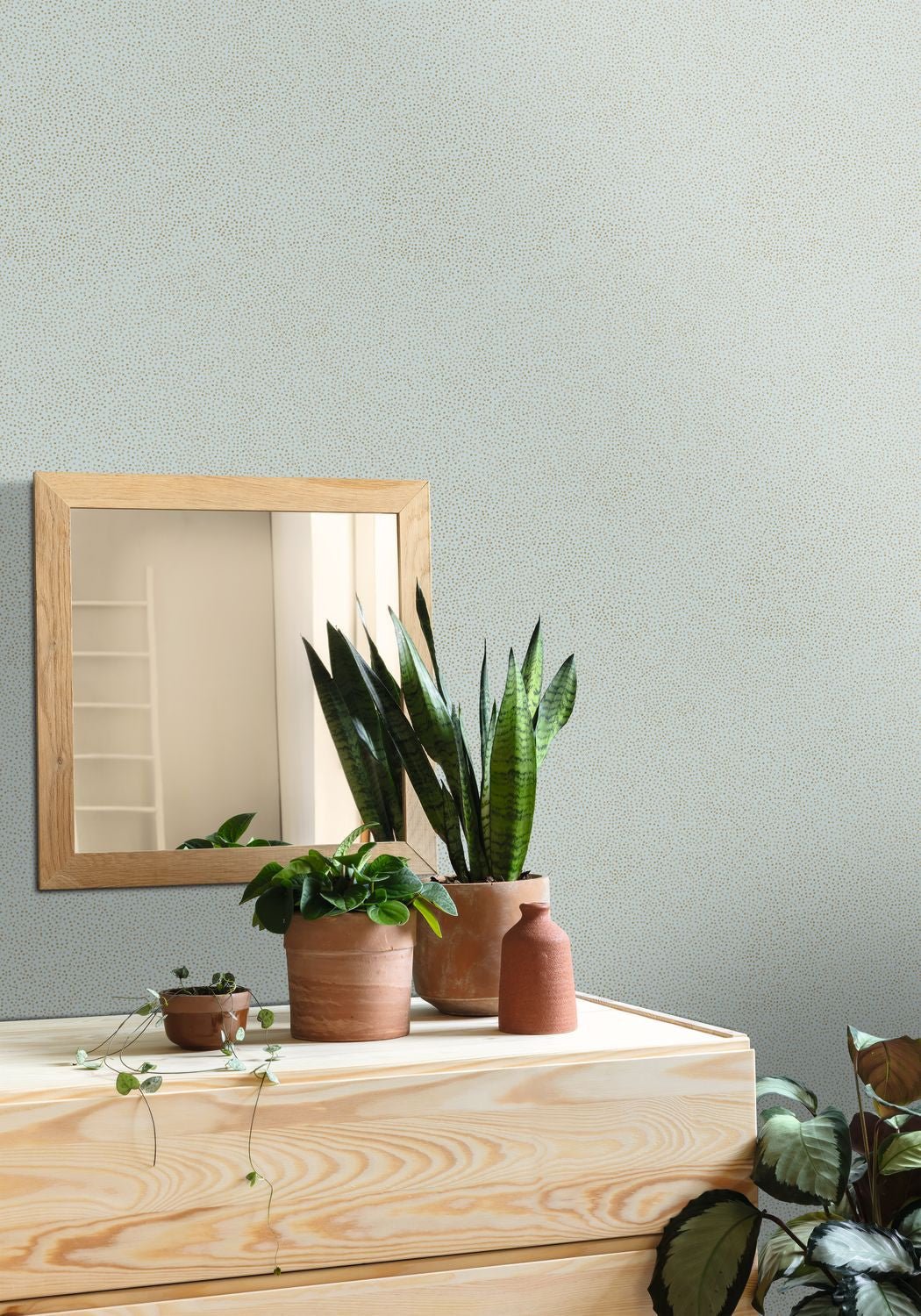 Green Life Sparkle Wallpaper - Bleu Grise - Caselio - 101736021 - Premier Wallcovering