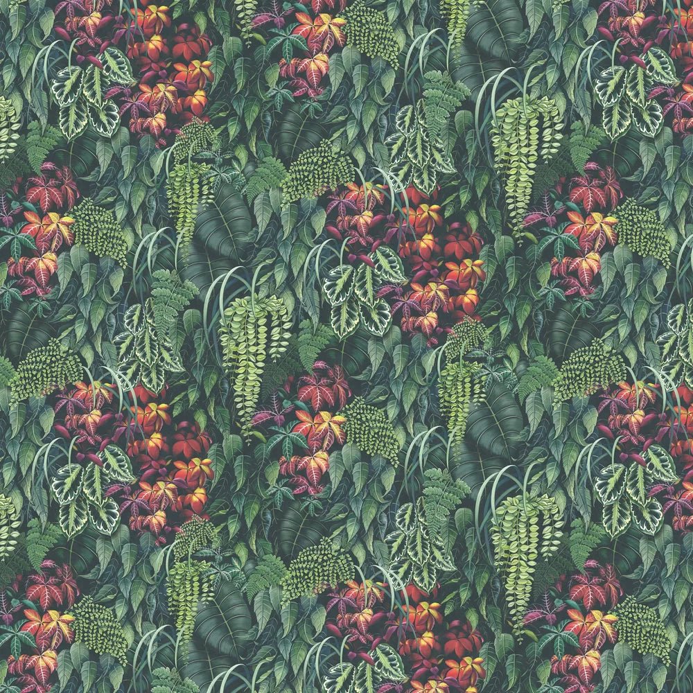 Green Wall Wallpaper - Emerald Green / Red - Osborne & Little - W7330-01 - Premier Wallcovering