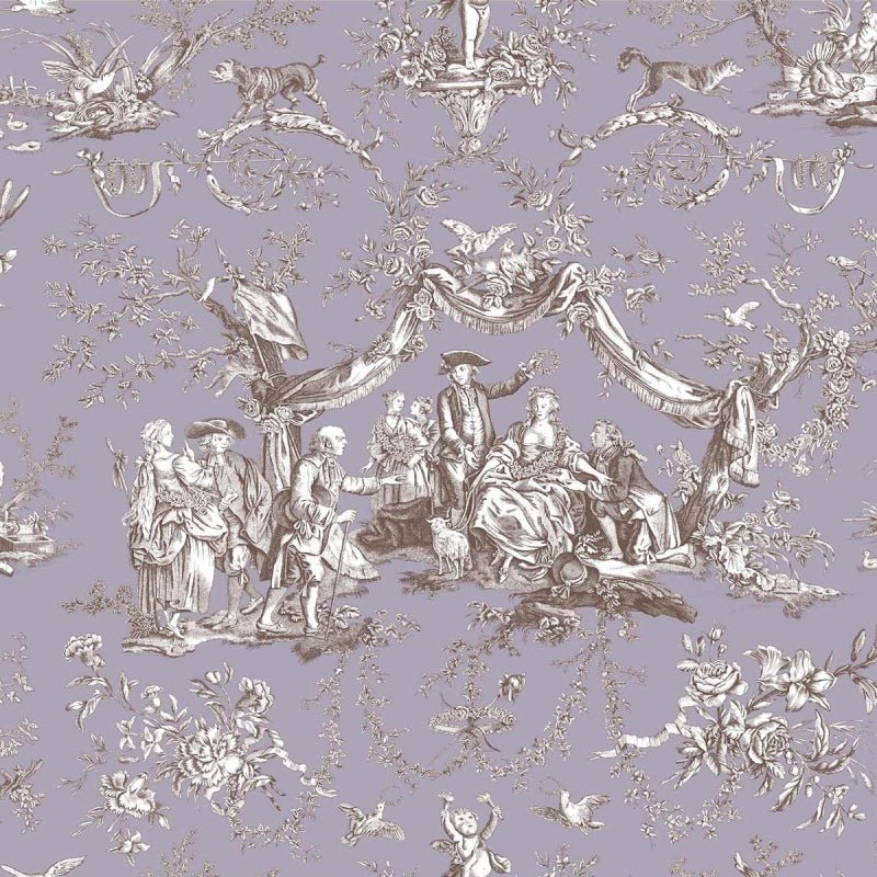Greuze Toile Wallpaper - Purple - Charles Burger - PP1490006 - Premier Wallcovering