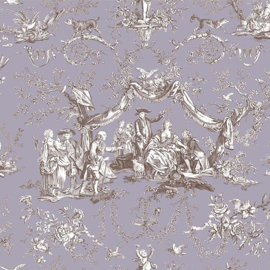 Greuze Toile Wallpaper - Purple - Charles Burger - PP1490006 - Premier Wallcovering