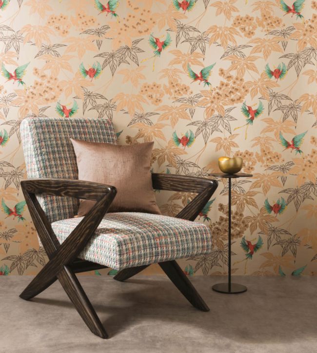 Grove Garden Wallpaper - Teal / Pink - Osborne & Little - W5603-10 - Premier Wallcovering