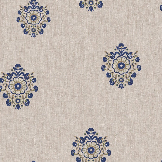 Grove Motif Wallpaper - Linen & Blue - Joules - 128941 - Premier Wallcovering