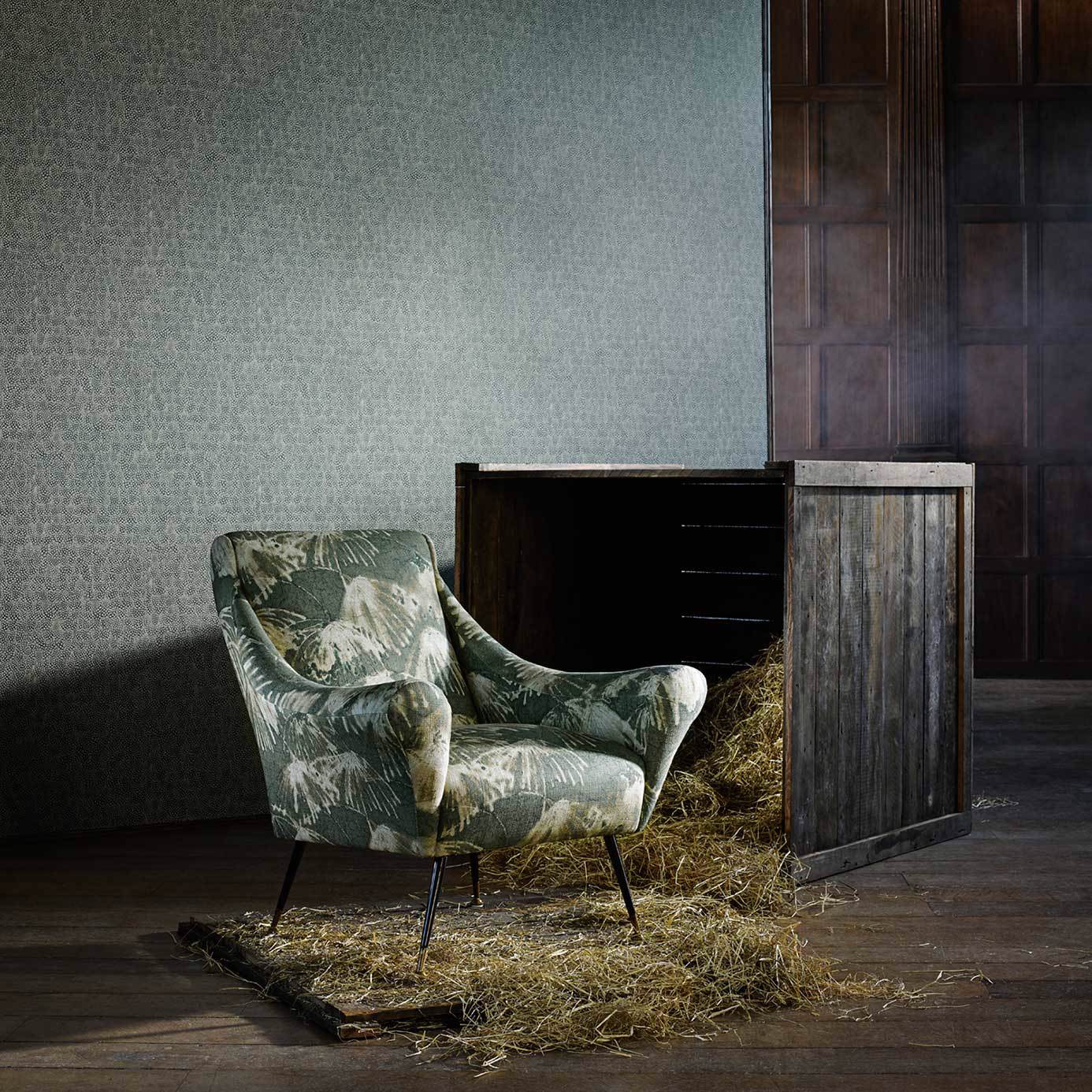 Guinea Wallpaper - Blue Stone - ZKEM312648 - Zoffany - Premier Wallcovering