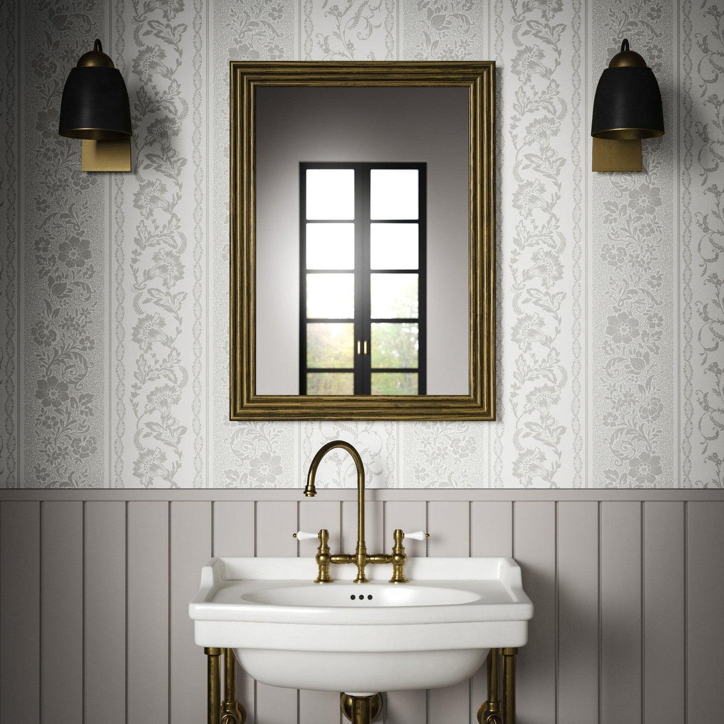 Guinevere Wallpaper - Grey - Warner House - Premier Wallcovering
