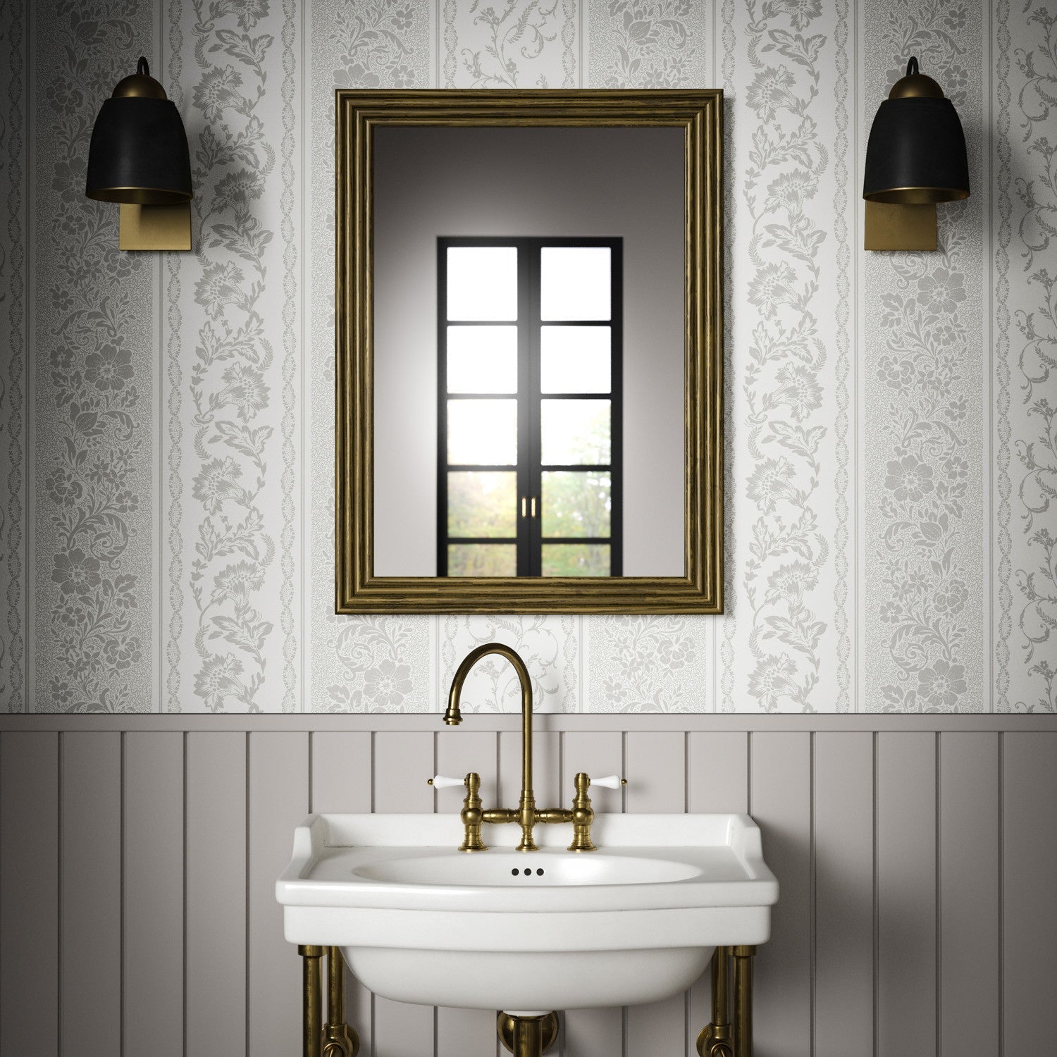 Guinevere Wallpaper - Grey - Warner House - Premier Wallcovering