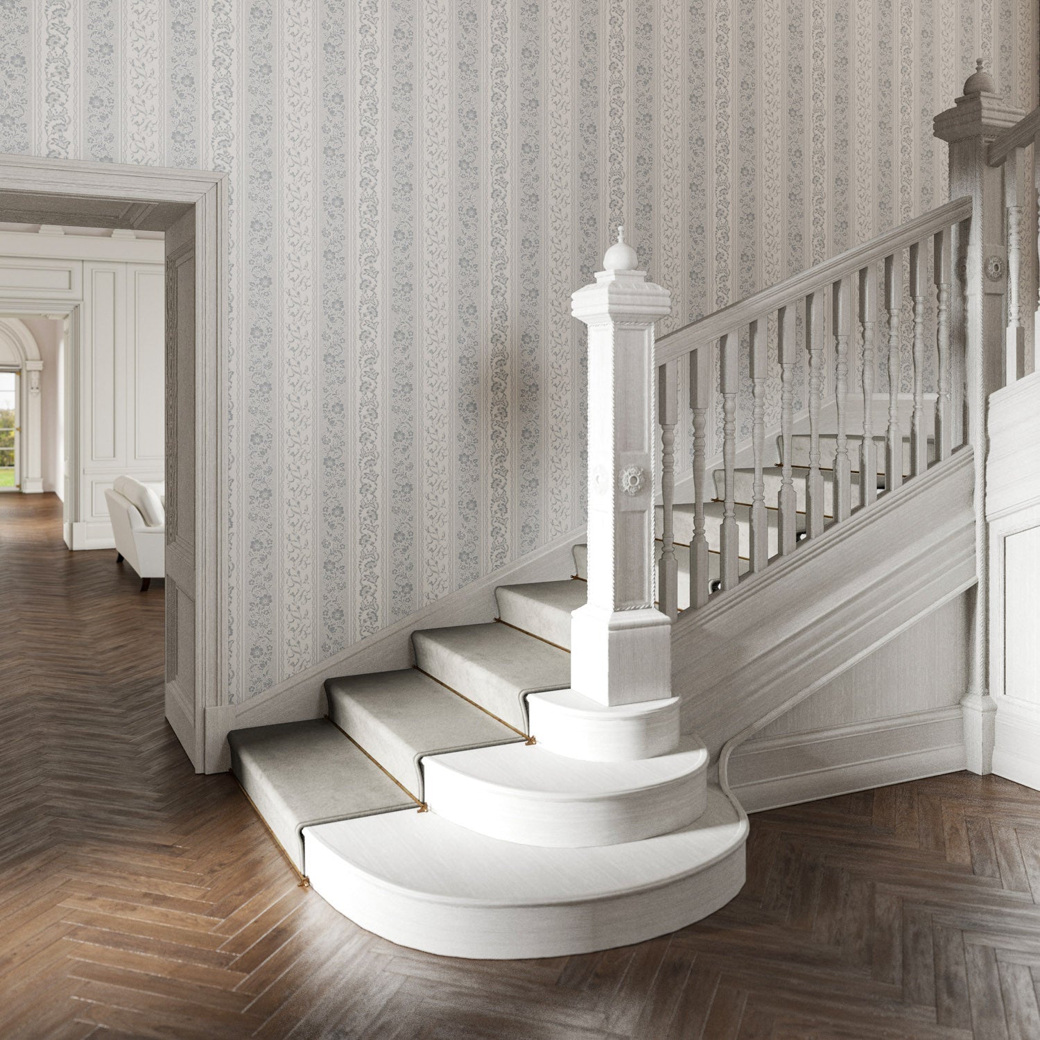Guinevere Wallpaper - Sky - Warner House - Premier Wallcovering