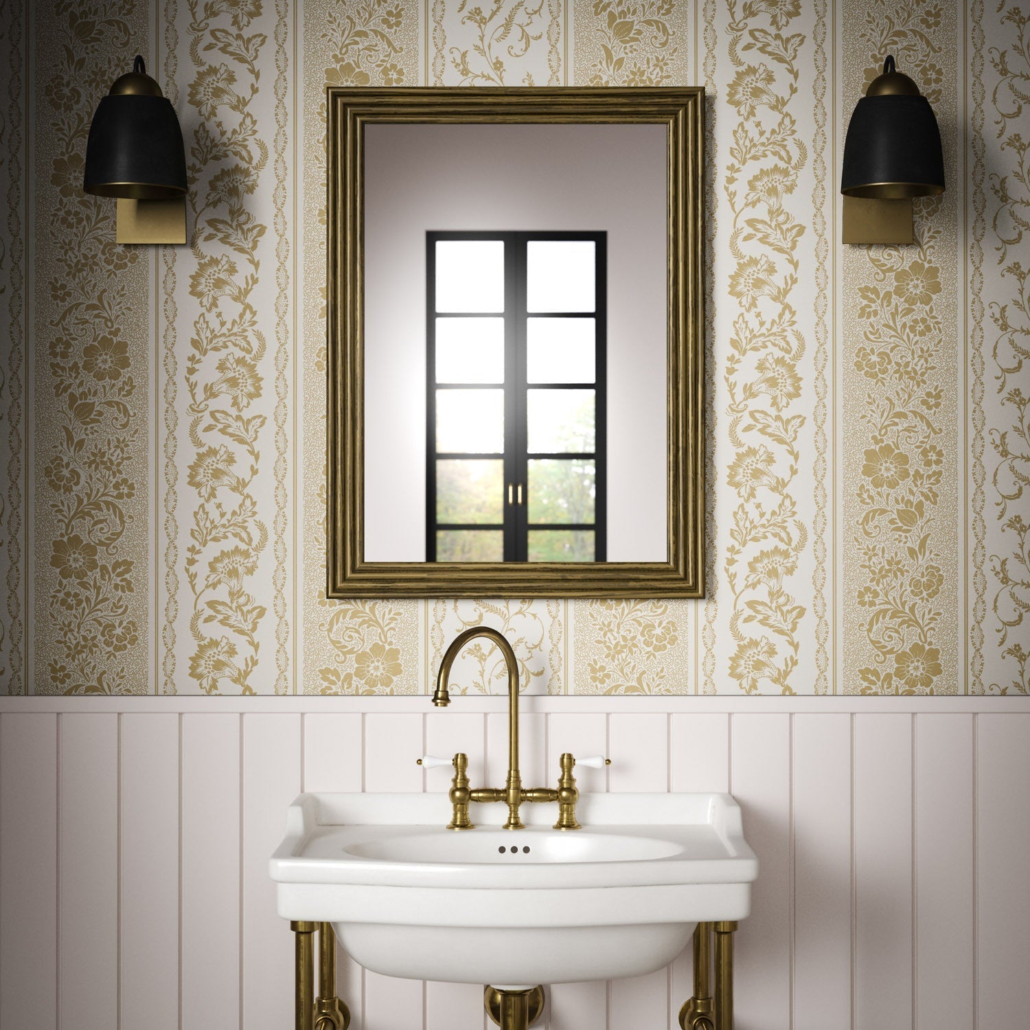 Guinevere Wallpaper - Saffron - Warner House - Premier Wallcovering