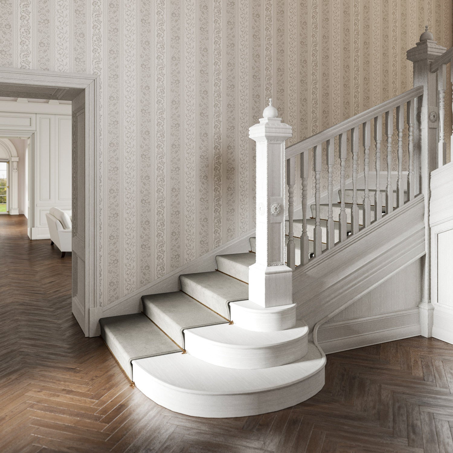 Guinevere Wallpaper - Grey - Warner House - Premier Wallcovering