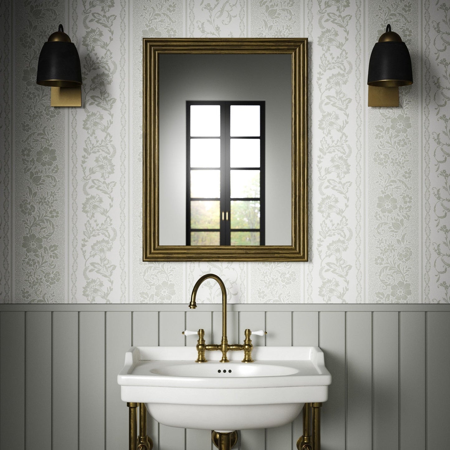 Guinevere Wallpaper - Sage - Warner House - Premier Wallcovering