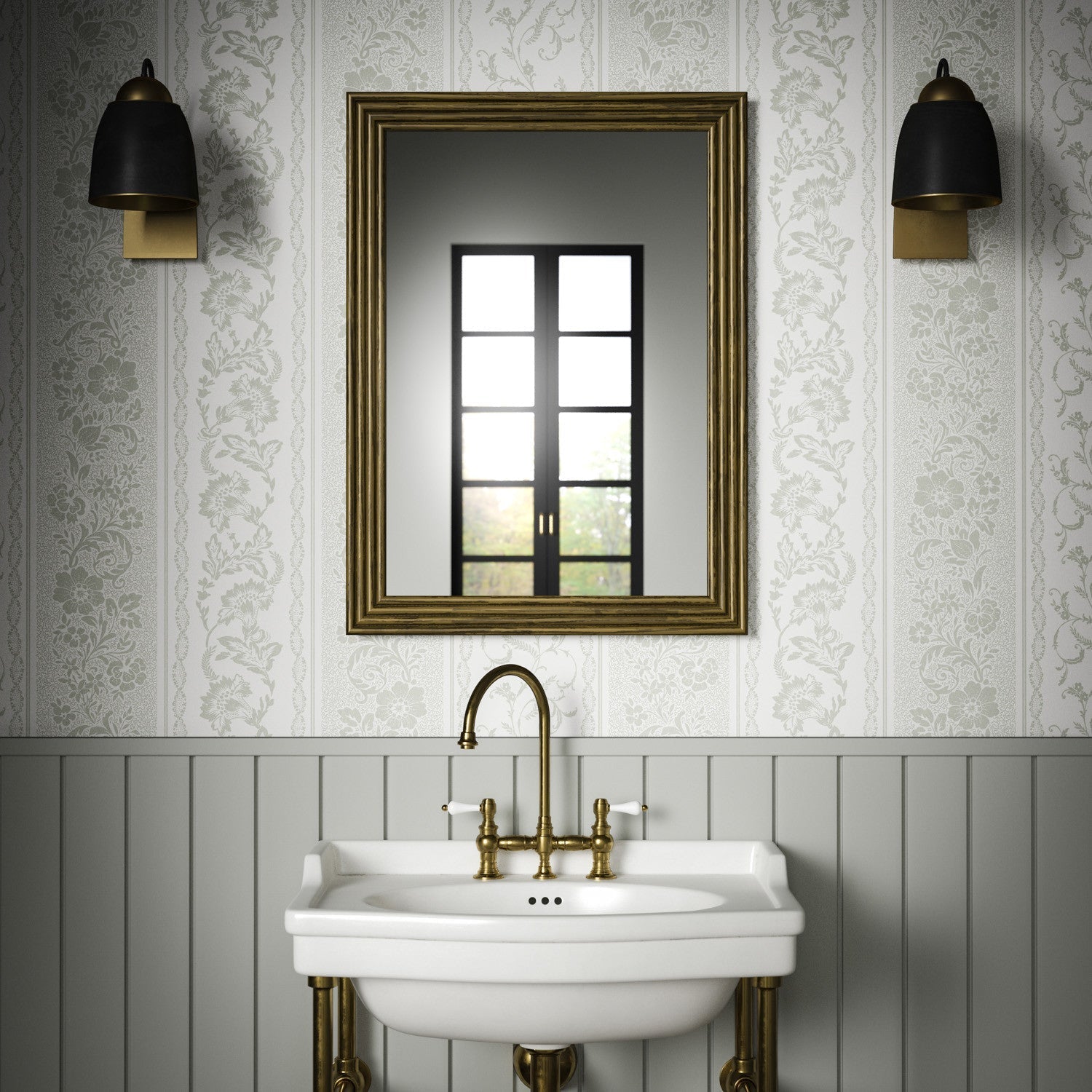 Guinevere Wallpaper - Sage - Warner House - Premier Wallcovering